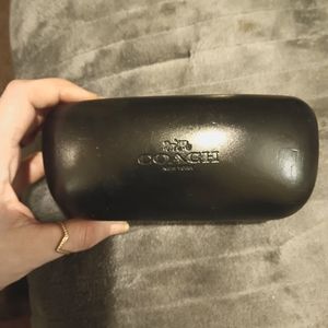 Coach Hard Black Leather Eyeglasses Case